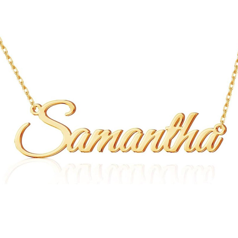 18K Gold Plated Nameplate Customized Jewelry Gift for Women