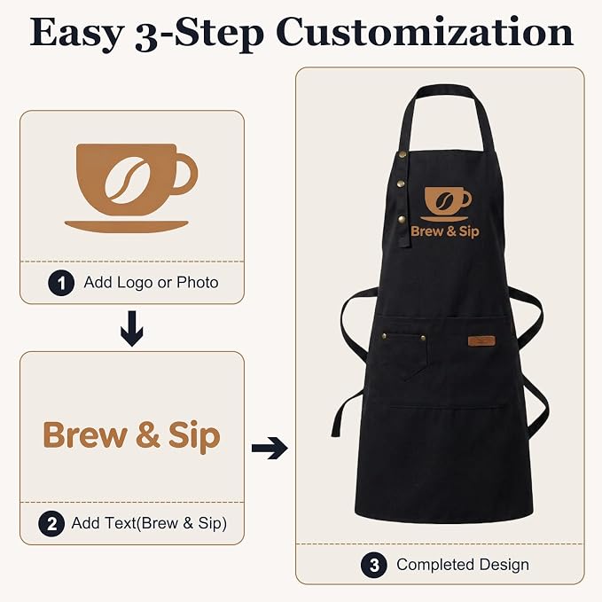 Custom Apron with Photo Logo Text - Image 2