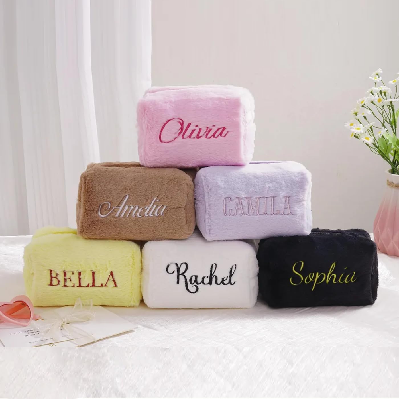 Customized Winter Plush Makeup Bag