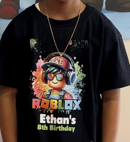 Custom Personalized Kids T-Shirt with Text Photo Logo - Front & Back Print photo review