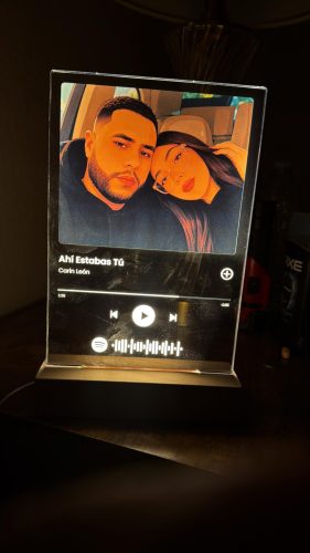 Custom Music Plaque - Personalized Acrylic Song Plaque/Glass Album Cover/Present for Girlfriend - Customized Music Sign - Long Distance Gifts - Couple Present for Her/Him/Boyfriend photo review