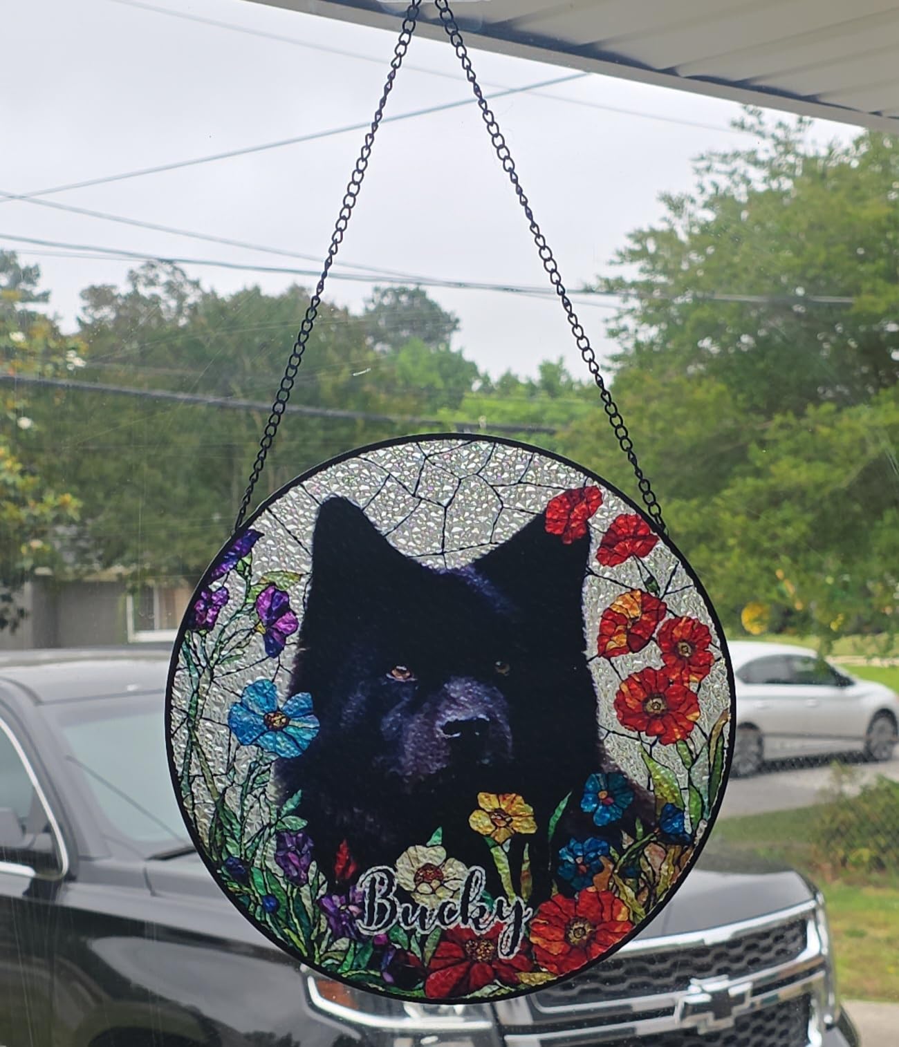 Personalized Stained Glass Pet Photo Suncatcher photo review