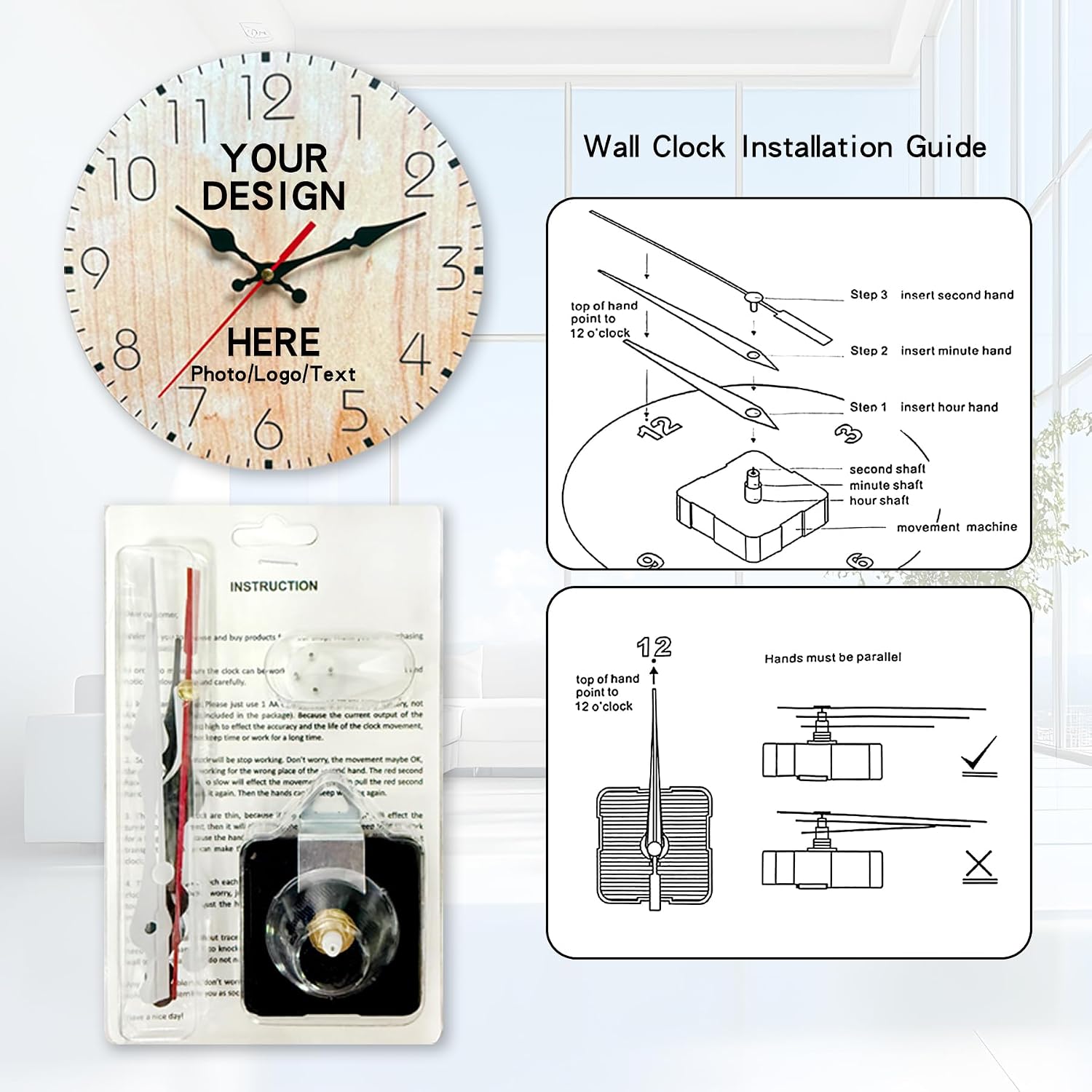 Custom Wall Clocks Personalized Your Photo Text Name - Image 4