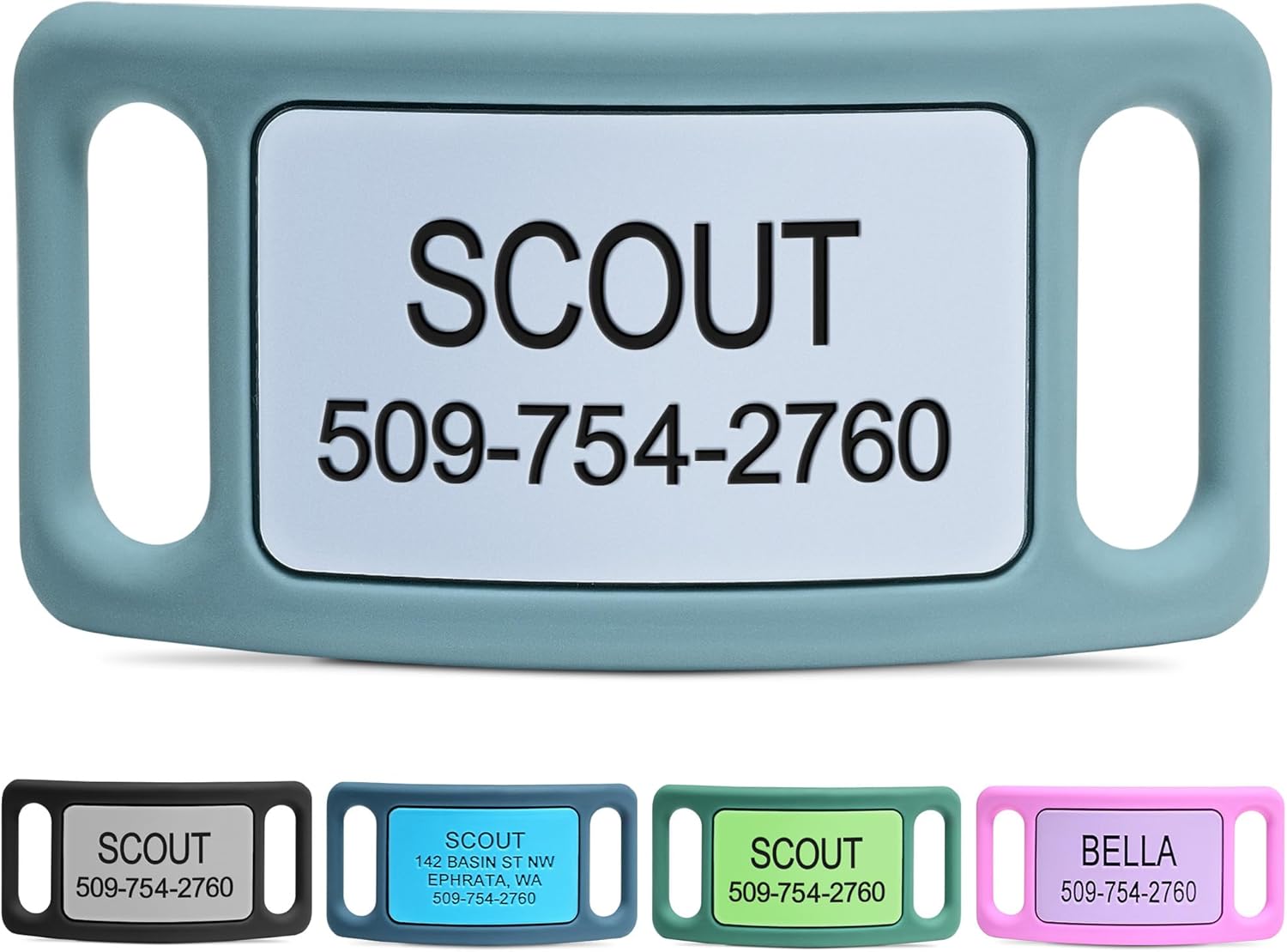 Personalized Engraved Silicone and Cat Name Pet ID Tags