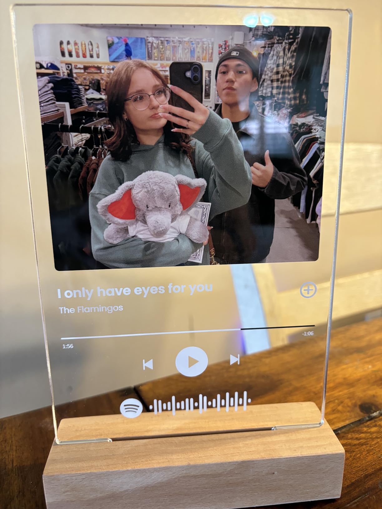 Custom Music Plaque - Personalized Acrylic Song Plaque/Glass Album Cover/Present for Girlfriend - Customized Music Sign - Long Distance Gifts - Couple Present for Her/Him/Boyfriend photo review