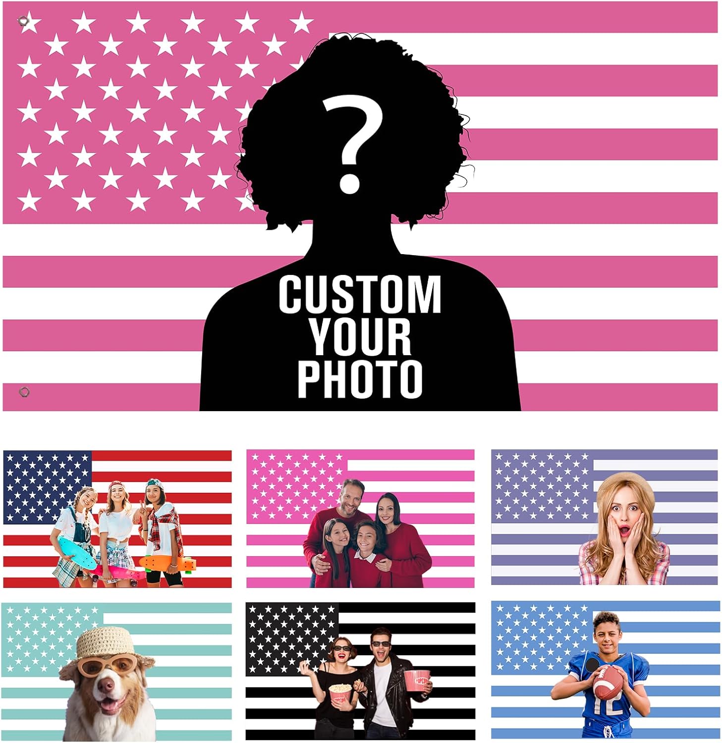 Custom American Tapestry Flag with Picture