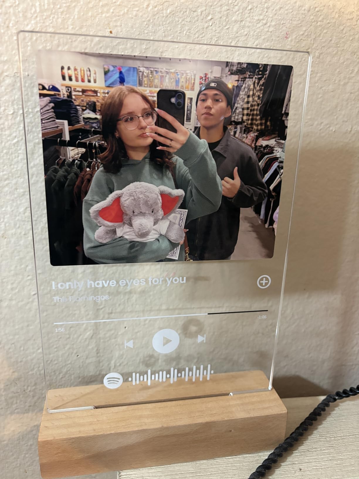 Custom Music Plaque - Personalized Acrylic Song Plaque/Glass Album Cover/Present for Girlfriend - Customized Music Sign - Long Distance Gifts - Couple Present for Her/Him/Boyfriend photo review