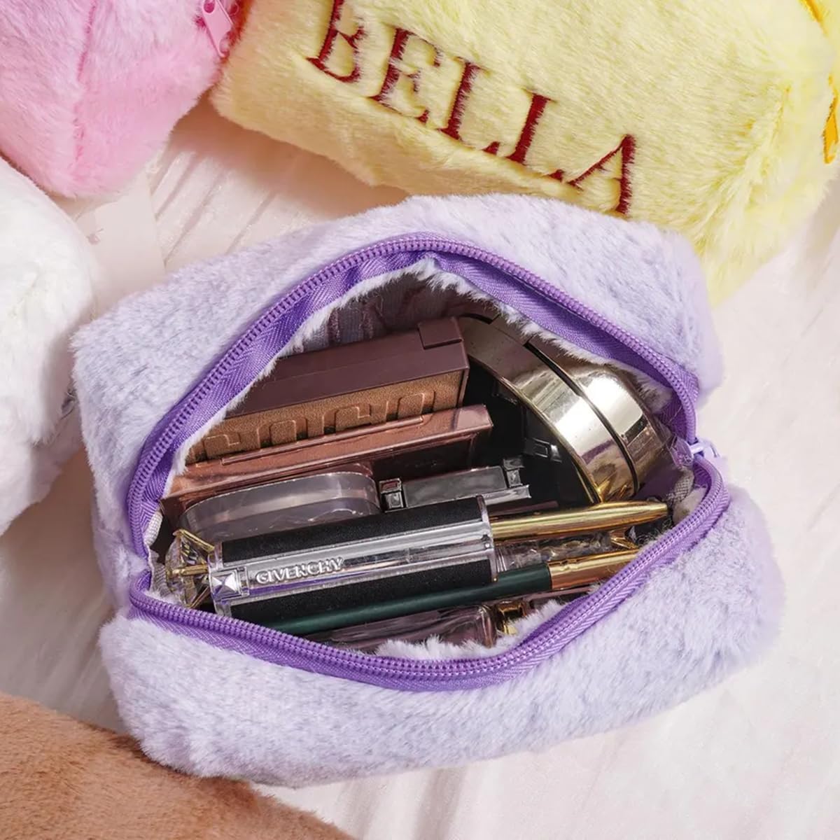 Customized Winter Plush Makeup Bag - Image 2