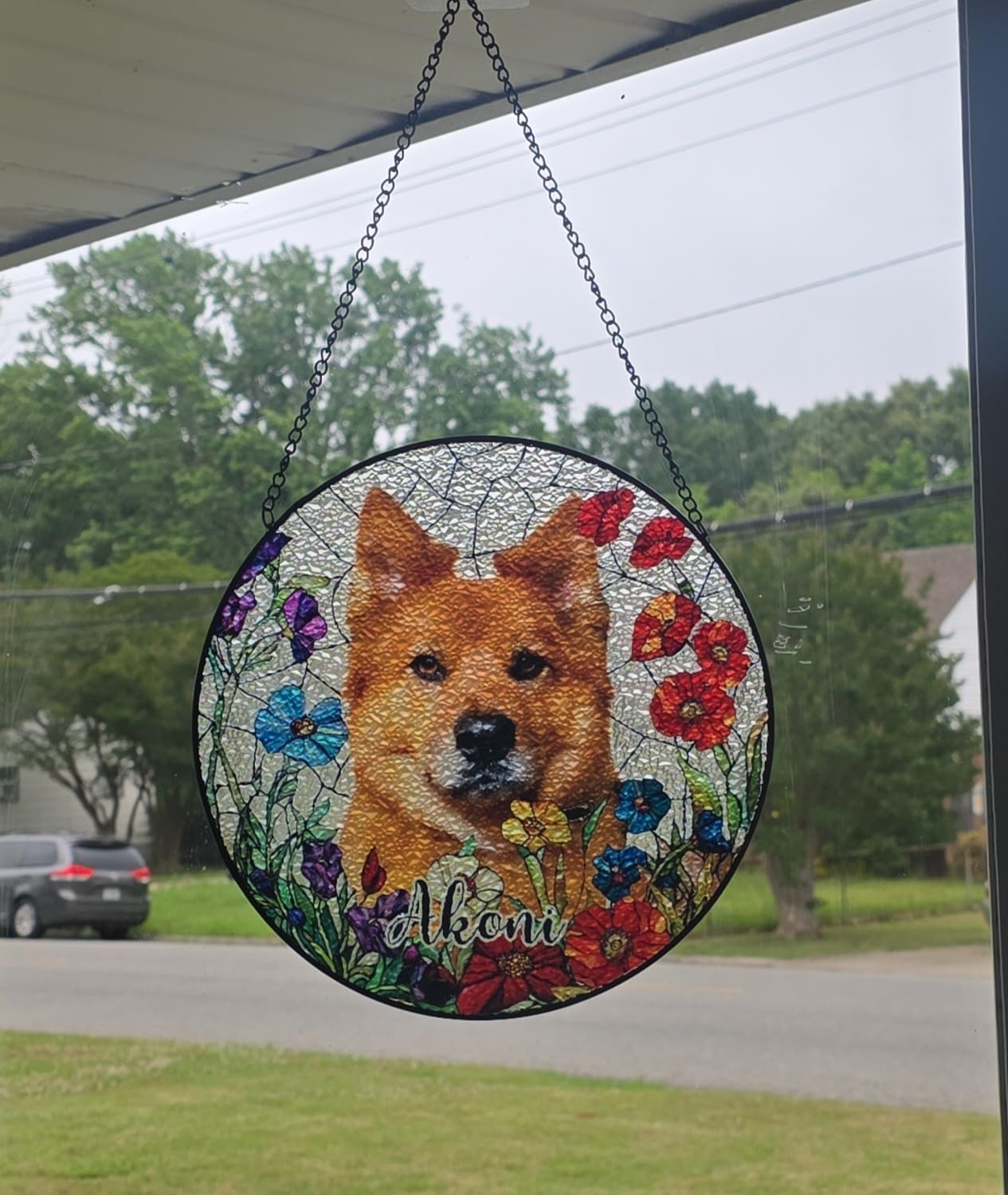 Personalized Stained Glass Pet Photo Suncatcher photo review