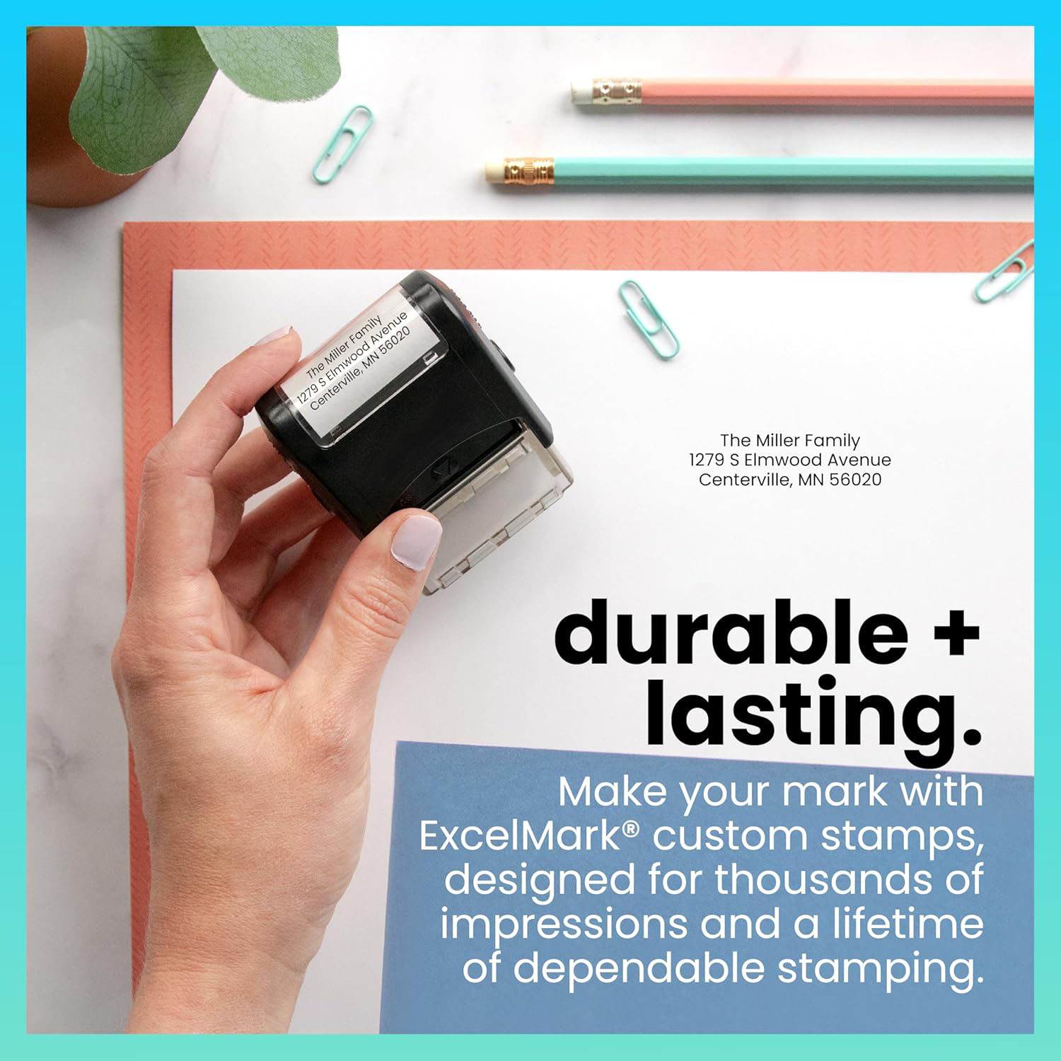 Custom Stamp – Clear & Crisp Impressions – Personalized Self-Inking Rubber Stamp – Use for Address Stamp and More - Image 5