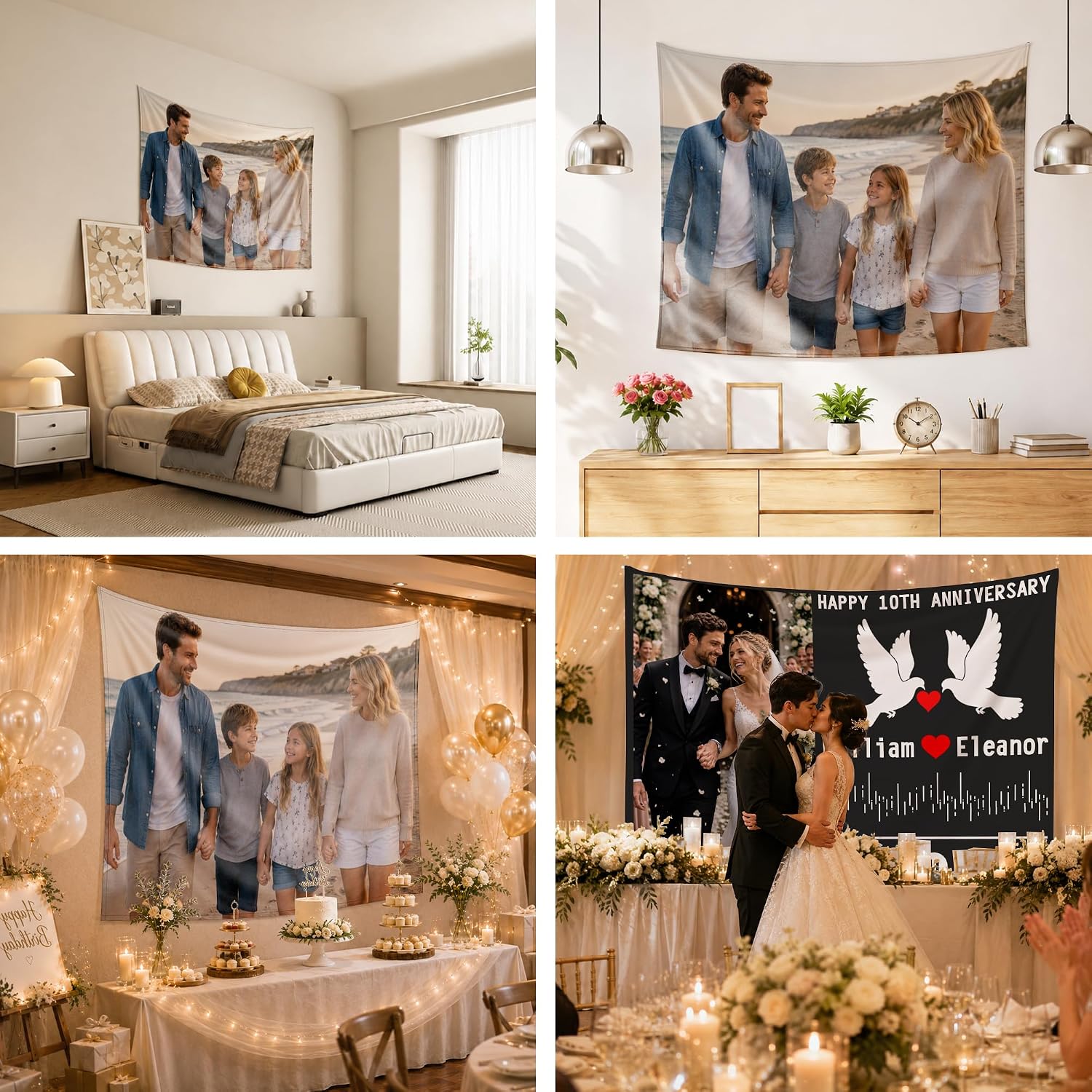 Custom Tapestry Design Photo/Text/Logo Wall Hanging - Image 3