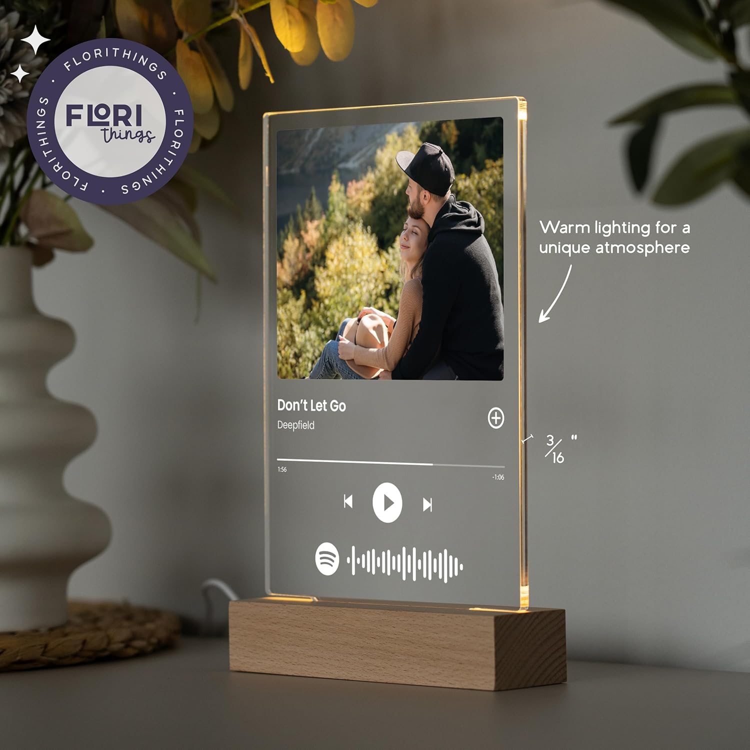 Custom Music Plaque - Personalized Acrylic Song Plaque/Glass Album Cover/Present for Girlfriend - Customized Music Sign - Long Distance Gifts - Couple Present for Her/Him/Boyfriend - Image 2