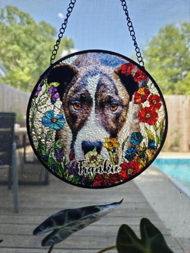 Personalized Stained Glass Pet Photo Suncatcher photo review