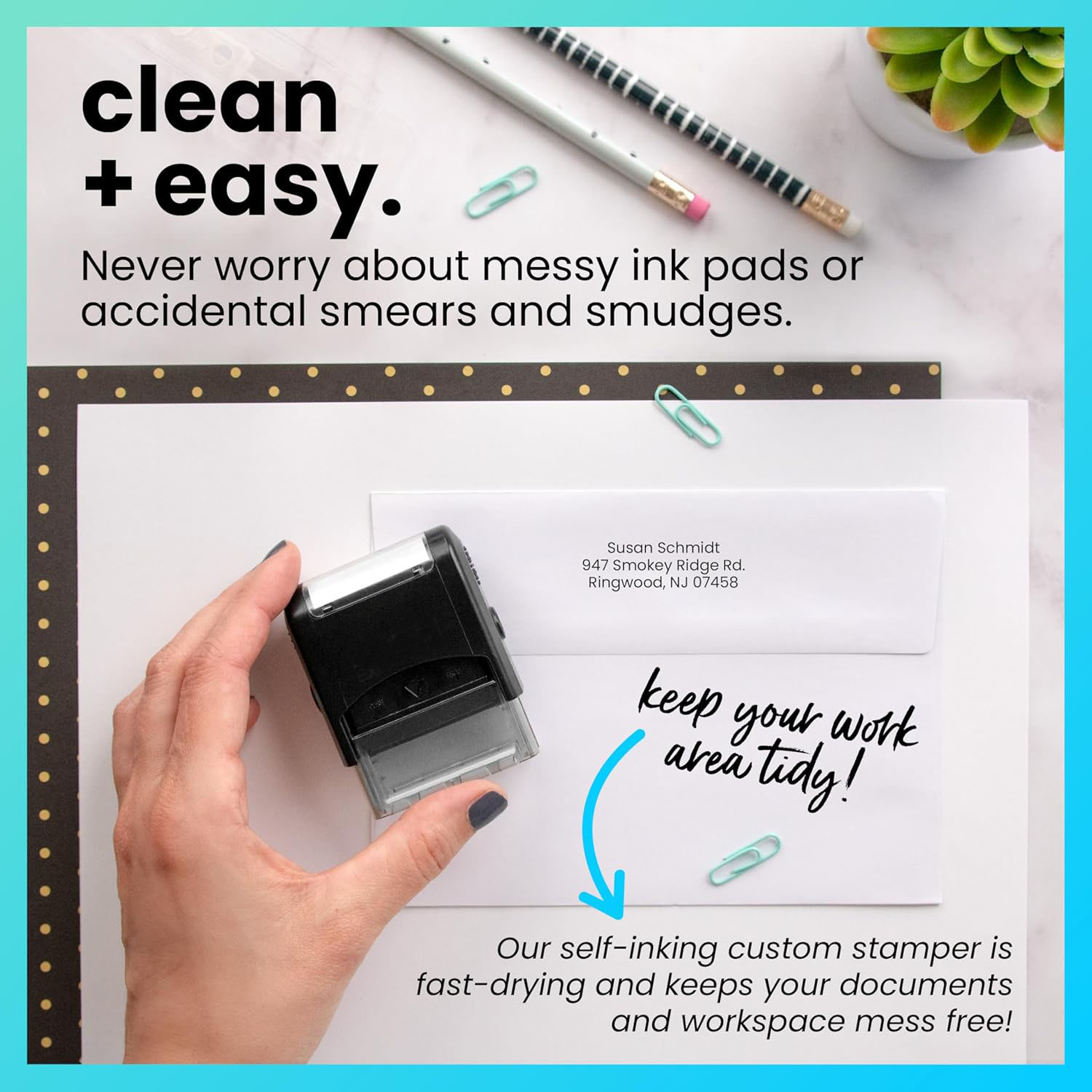 Custom Stamp – Clear & Crisp Impressions – Personalized Self-Inking Rubber Stamp – Use for Address Stamp and More - Image 6