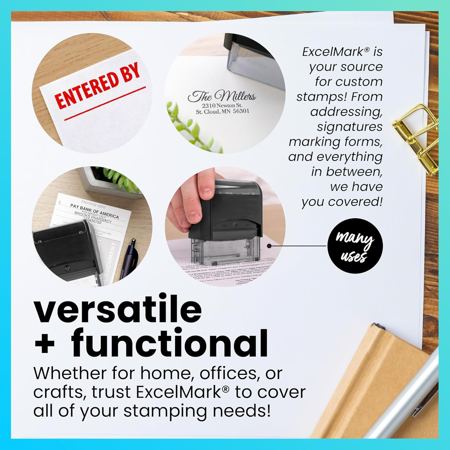 Custom Stamp – Clear & Crisp Impressions – Personalized Self-Inking Rubber Stamp – Use for Address Stamp and More - Image 2