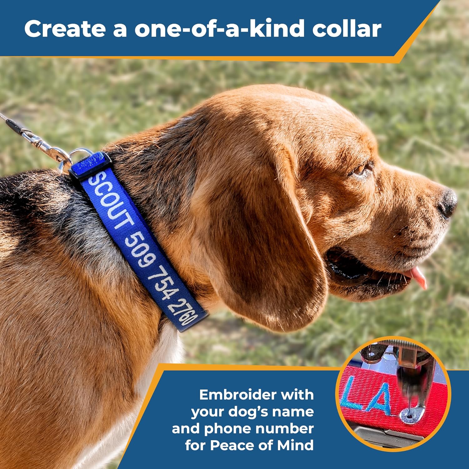 Custom Embroidered Collar with Pet Name and Phone Number - Image 4
