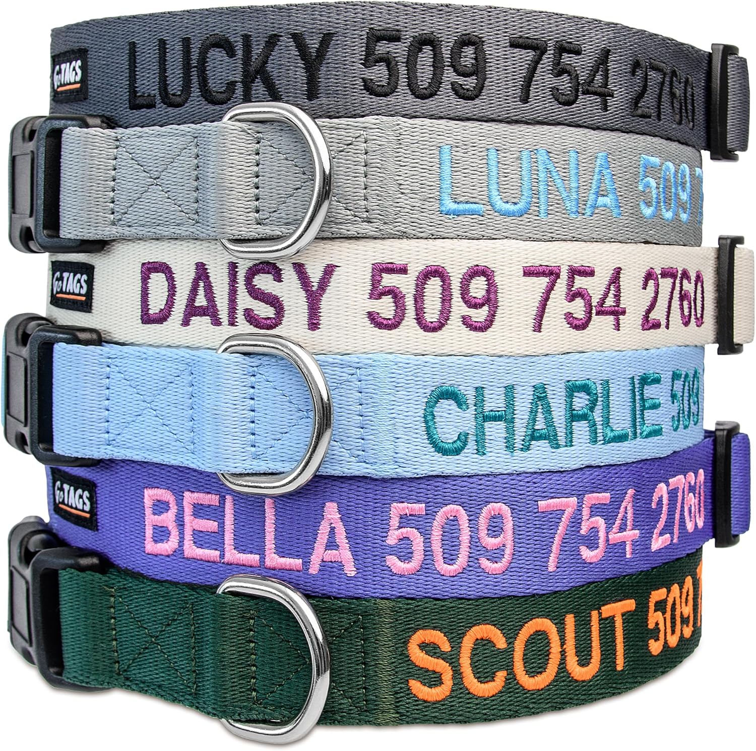 Custom Embroidered Collar with Pet Name and Phone Number - Image 3