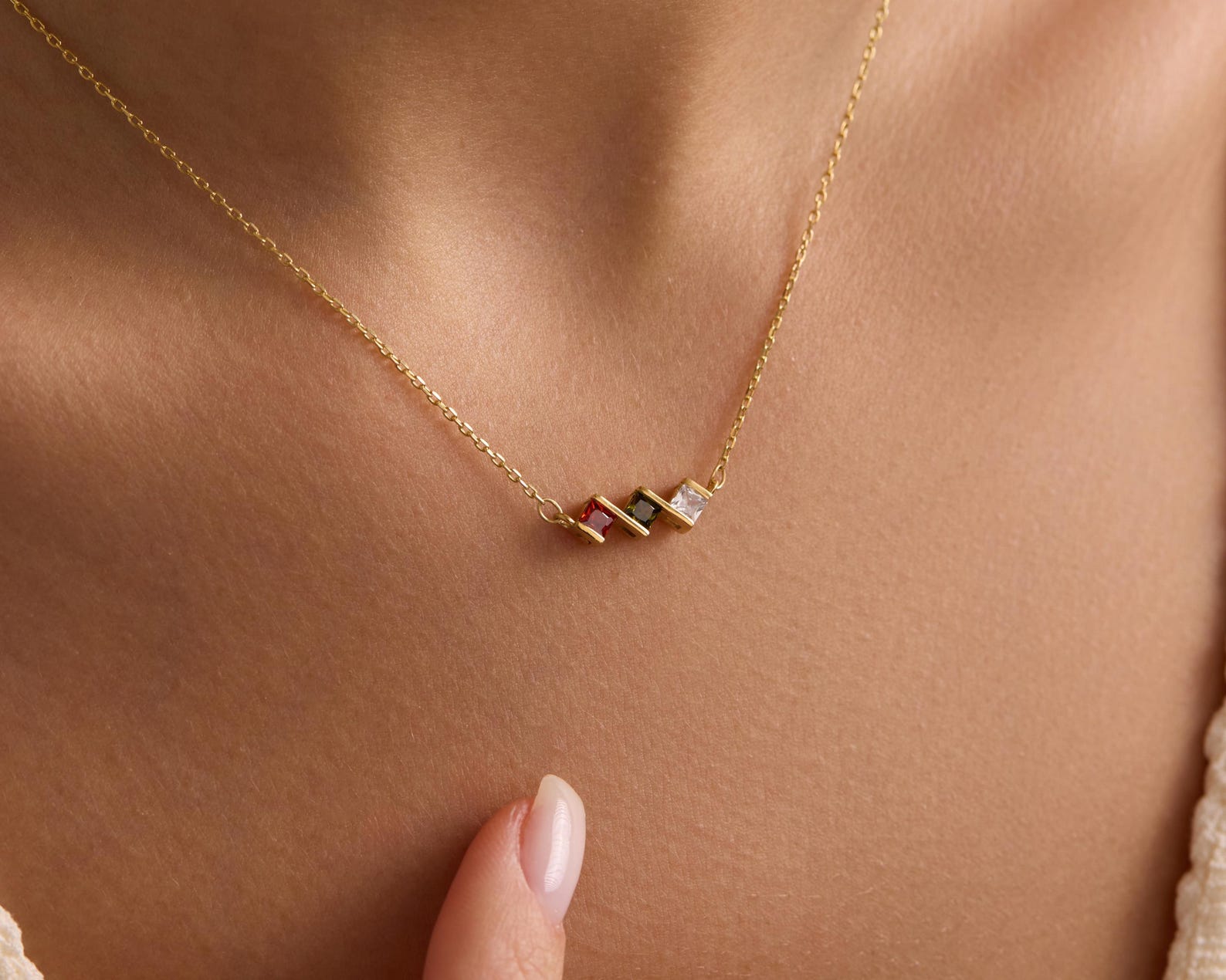 Birthstone Necklace for Mom, Christmas Gift for Mom, Family Birthstone Necklace 14K Gold,Birthstone Jewelry, Birth Stone Necklace, - Image 2