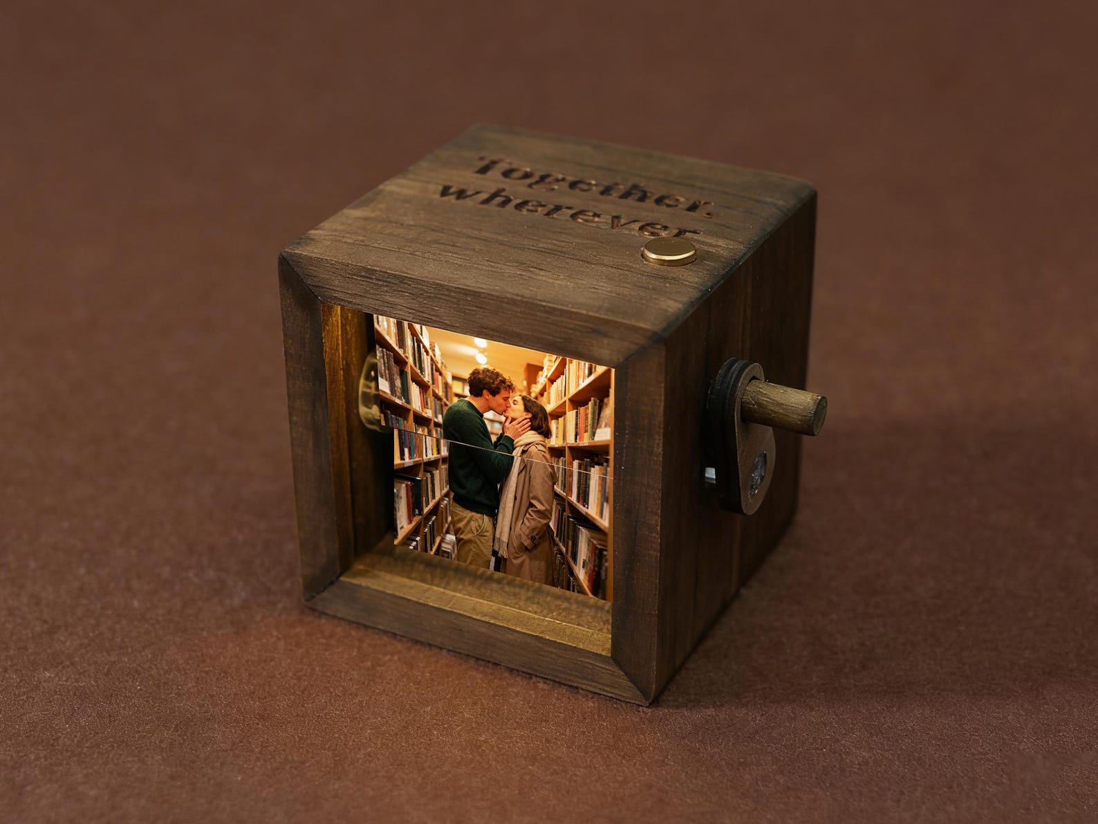 Personalized Photo Flipbook Animation Box,Custom wooden Photo Book with Light,Custom Crank Photobox Picture Box ,Creative Anniversary gifts - Image 2