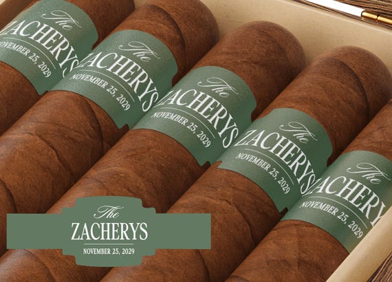 Club Aesthetic BULK Cigar Labels – Country Club – Custom Bridal Shower Favors – Elegant Cigar Labels - Wedding Cigar Labels