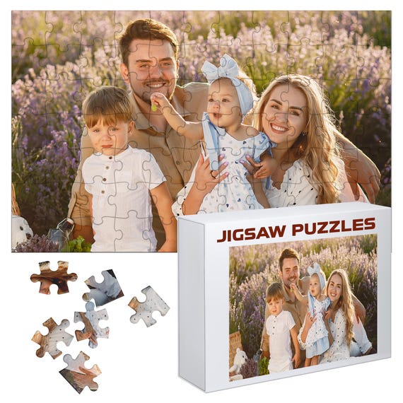 Ships Next Day, Made in USA - Custom Puzzles With Your Photos - Personalized Photo Jigsaw Puzzle - Gift for Friends, Couple, Family