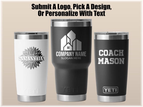 Personalized Yeti 20oz and 30oz Tumblers, Custom Logo Travel Mug, Personalized Gift, Engraved Insulated Cup, Custom Tumblers, Engraved Yeti