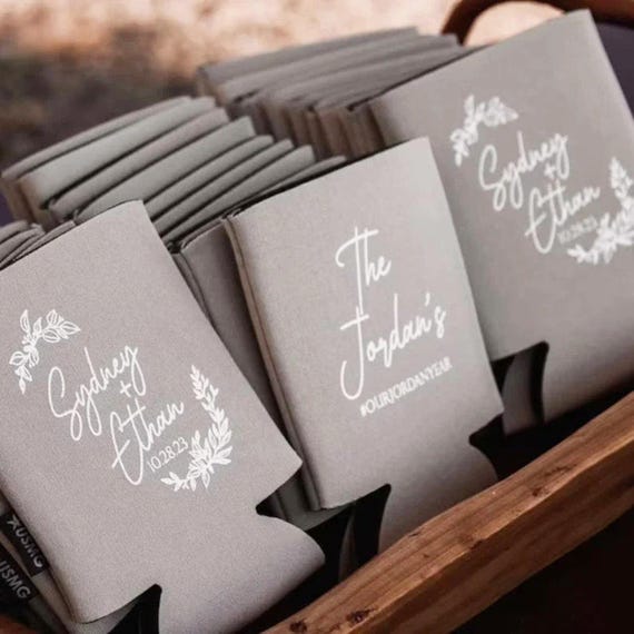 Wedding Can Cooler Custom Wedding Favor Can Coolers, Personalized Can Holders, Personalized Beer Huggers, Can Coolers, Wedding favors (372)