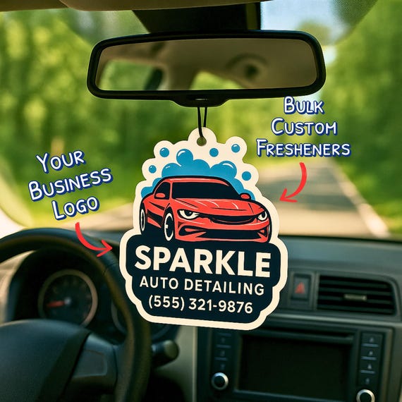 1000pcs Large Bulk Custom Business Logo Air Freshener, Custom Brand Air Freshener For Business, Wholesale Custom Promotional Logo Freshener