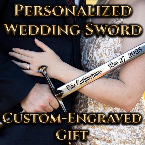Personalized Wedding Sword, Custom Engraved Medieval Sword, Groomsmen Gift, Anniversary Gift for Him, Unique Husband Gift, Cosplay Sword
