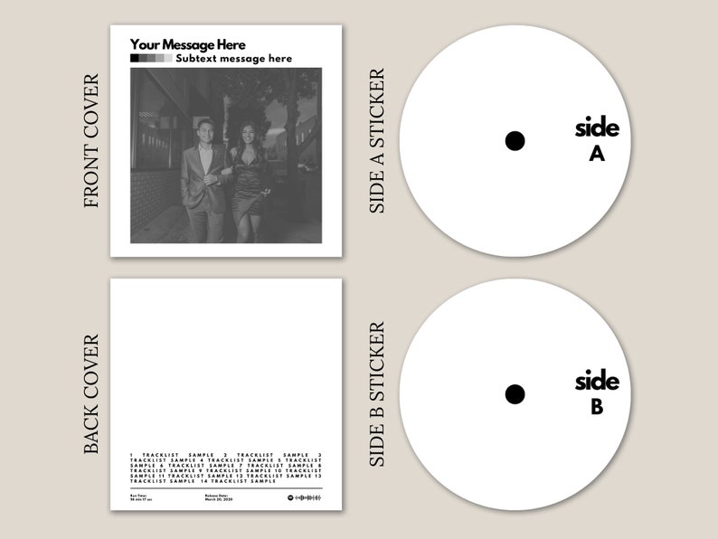 Custom Vinyl Record Mixtape | Personalized 12" LP with Photo - Image 3