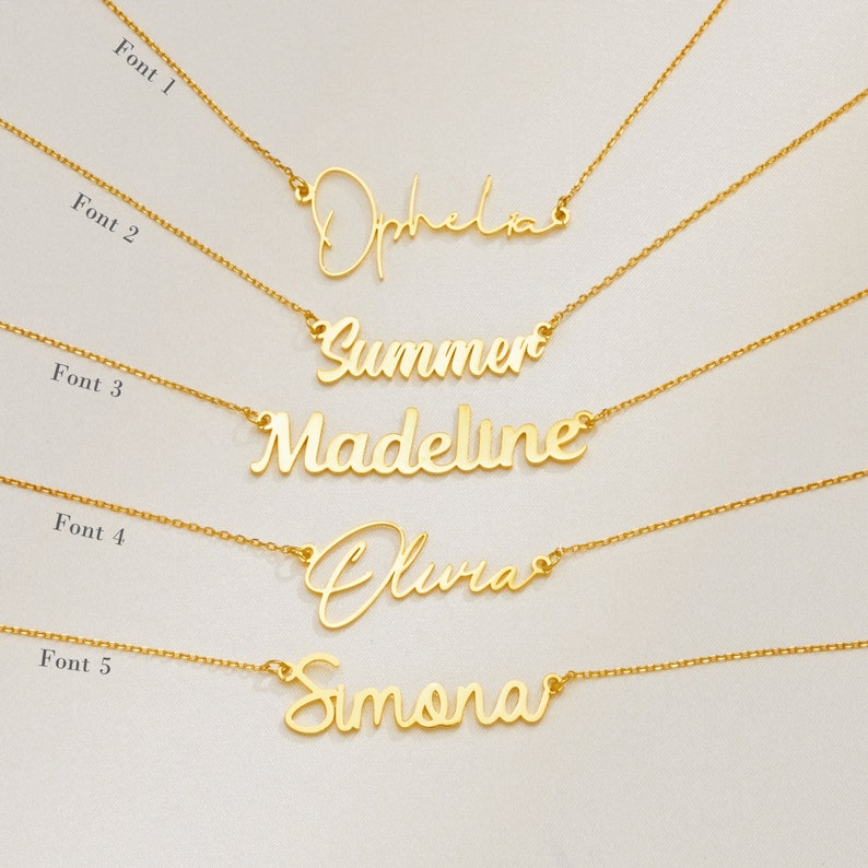 Custom Name Necklace, 18K Gold Plated Name Necklace, Personalized Name Necklace, Birthday Gift for Her, Mother's Day Gift, Gift for Mom - Image 6