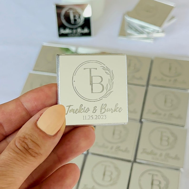 50 Chocolate Favors, Wedding Chocolate Favors, Engagement Chocolate , Custom Chocolate Favors, Wedding Mirror Chocolate Favors For Guest - Image 5