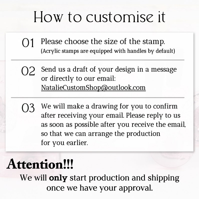 Stamps Custom, Customized Rubber Stamps, Custom Any Logo, Acrylic Rubber Stamp, Logo Stamps, Address Stamp, Wedding Stamp, Gift for Business - Image 3
