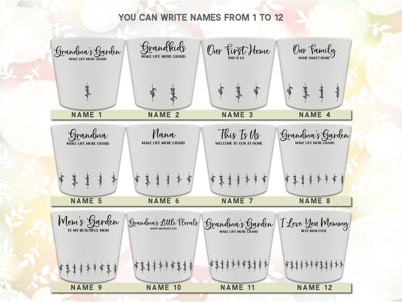 Grandmas Garden Gift for Grandma, Personalized Gifts for Mothers Day Gifts, Personalized Flower Pot, Birth Flower Mom Gifts from Daughter - Image 5