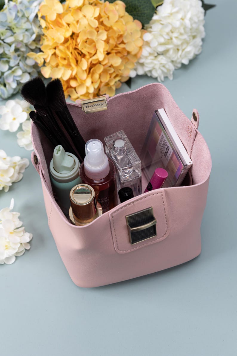 Personalized Clutch-Tuck Lock Makeup Bag-Cosmetic Pouch-Travel Organizer-Cosmetic Storage Organizer-Bridesmaid Gifts-Gift for Her-11 Colors - Image 5