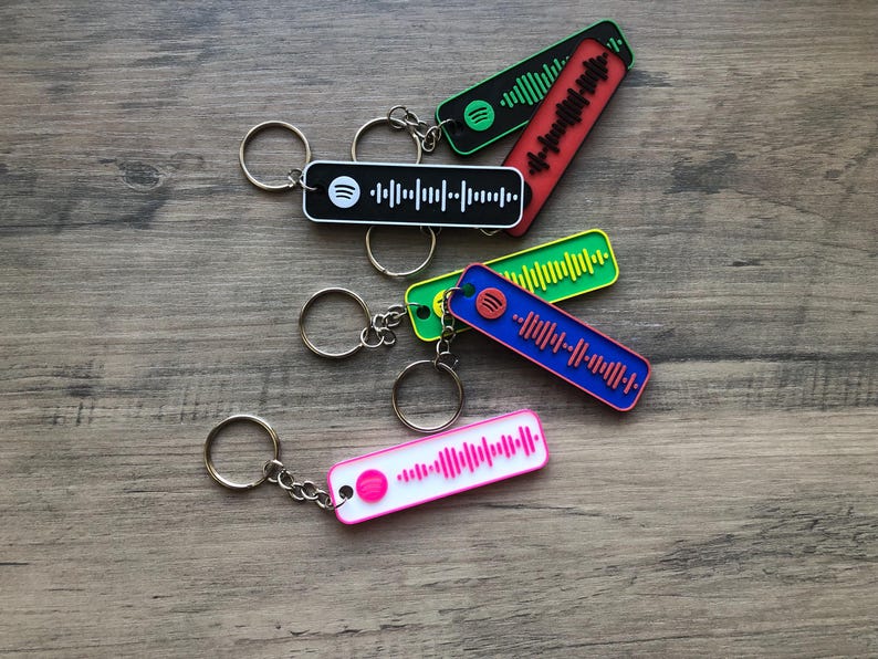 Custom Scannable Song Code Keychain - Song or Playlist - Music - Personalized Gift - Custom Color Combinations - Personalized Music Keepsake