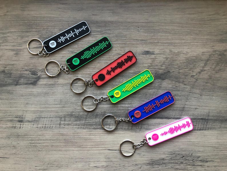 Custom Scannable Song Code Keychain - Song or Playlist - Music - Personalized Gift - Custom Color Combinations - Personalized Music Keepsake - Image 3