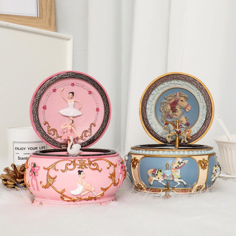 Personalized Carousel & Ballerina Music Box, Custom Engraved Name Musical Box, Personalized Birthday Gift, Christmas Gifts, Keepsake Gifts - Image 6