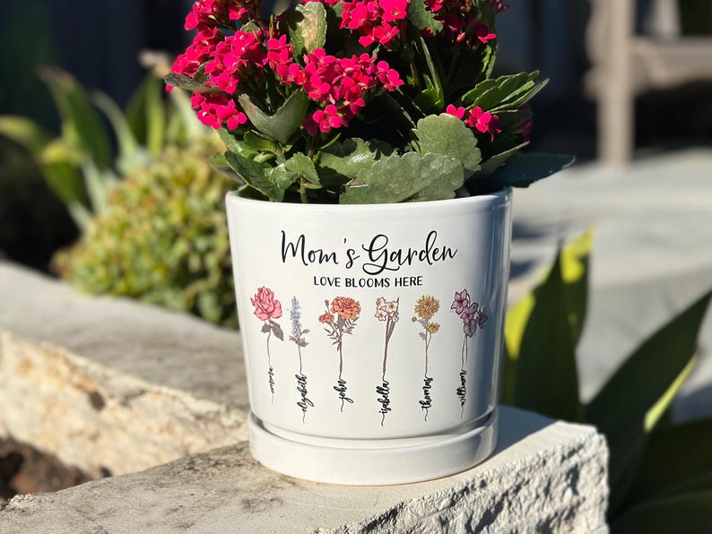 Grandmas Garden Gift for Grandma, Personalized Gifts for Mothers Day Gifts, Personalized Flower Pot, Birth Flower Mom Gifts from Daughter - Image 6