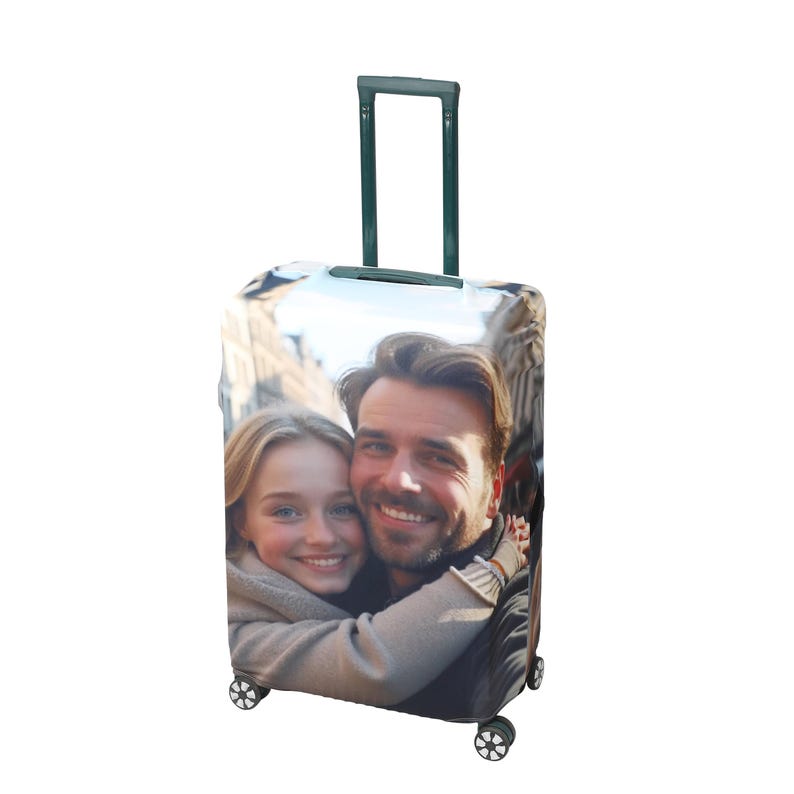 Personalized Photo Luggage Cover,Custom Picture Travel Suitcase Cover,Fun Luggage Covers,Unique Travel Gift,Honeymoon Gift,Anniversary Gift - Image 6
