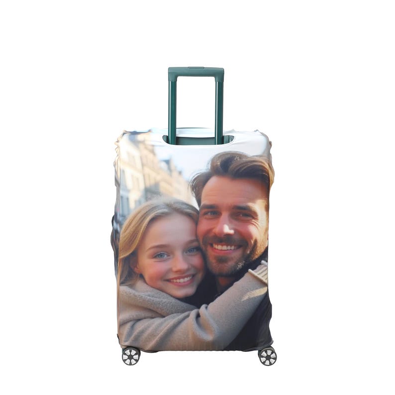 Personalized Photo Luggage Cover,Custom Picture Travel Suitcase Cover,Fun Luggage Covers,Unique Travel Gift,Honeymoon Gift,Anniversary Gift - Image 5
