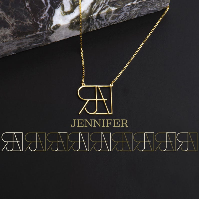 Unique Design Name Logo Necklace | Name Necklace Personalized gift for mom | Womens Style Necklace | Christmas Gifts for her - Image 3