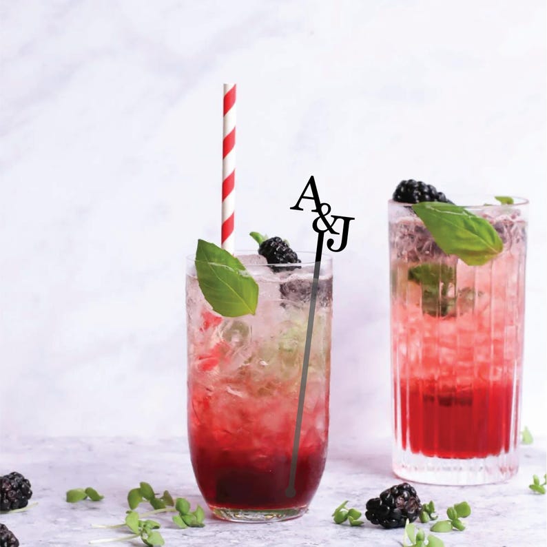 Personalized Drink Stirrers | Custom Cocktail Stir Sticks for Weddings, Parties, & Special Events | Elegant Drinkware Decor (6 inches) - Image 2
