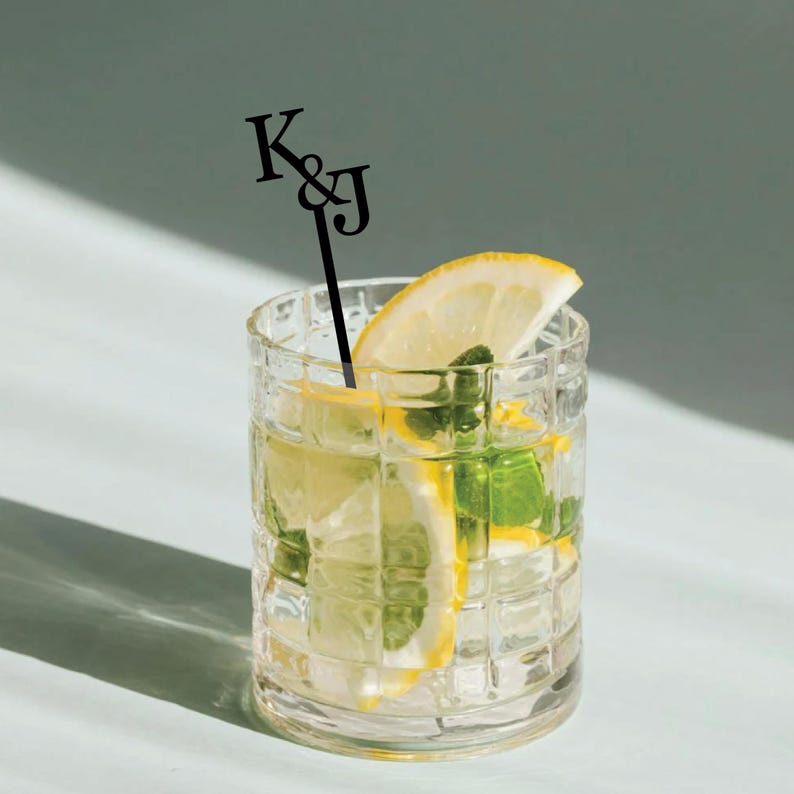 Personalized Drink Stirrers | Custom Cocktail Stir Sticks for Weddings, Parties, & Special Events | Elegant Drinkware Decor (6 inches)