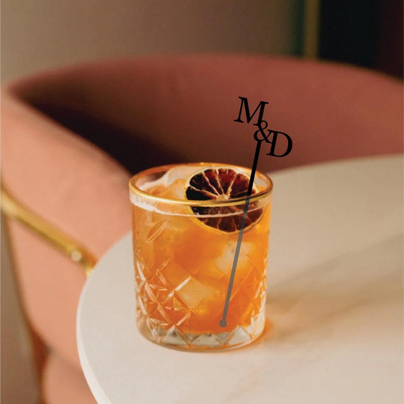 Personalized Drink Stirrers | Custom Cocktail Stir Sticks for Weddings, Parties, & Special Events | Elegant Drinkware Decor (6 inches) - Image 3
