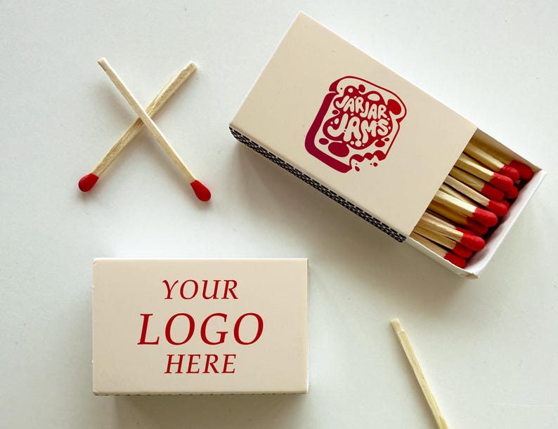 Personalized Matches, Custom Double-sided Logo Matchbox, Large Match Boxes, Custom Logo Matches, Custom Matchbooks, Matches for Business