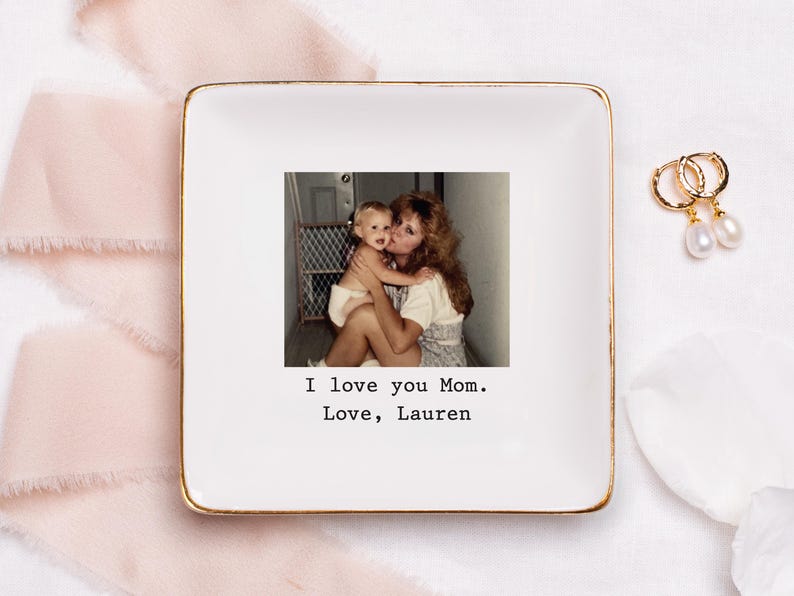 Custom Photo Trinket Tray, Photo Gifts for Mothers Day Gift, Mom Ring Dish, Jewelry Storage, Gifts for Mom Photo Gift, Photo Trinket Dish - Image 2