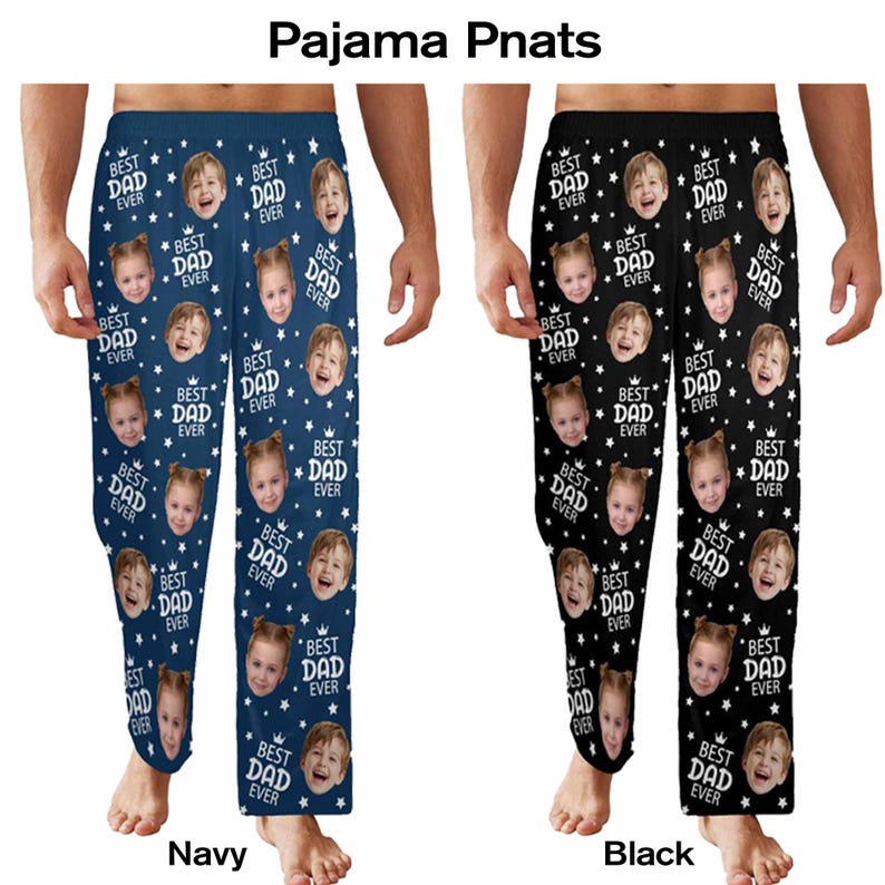 Custom Face Pajama Pants, Photo Gift for Dad Mom - Image 5