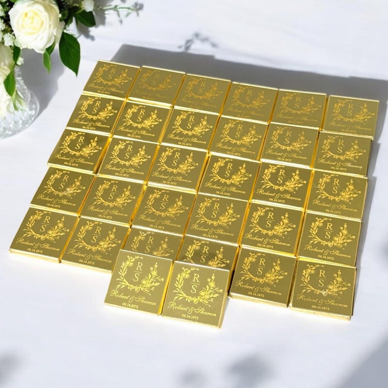 50 Chocolate Favors, Wedding Chocolate Favors, Engagement Chocolate , Custom Chocolate Favors, Wedding Mirror Chocolate Favors For Guest - Image 2