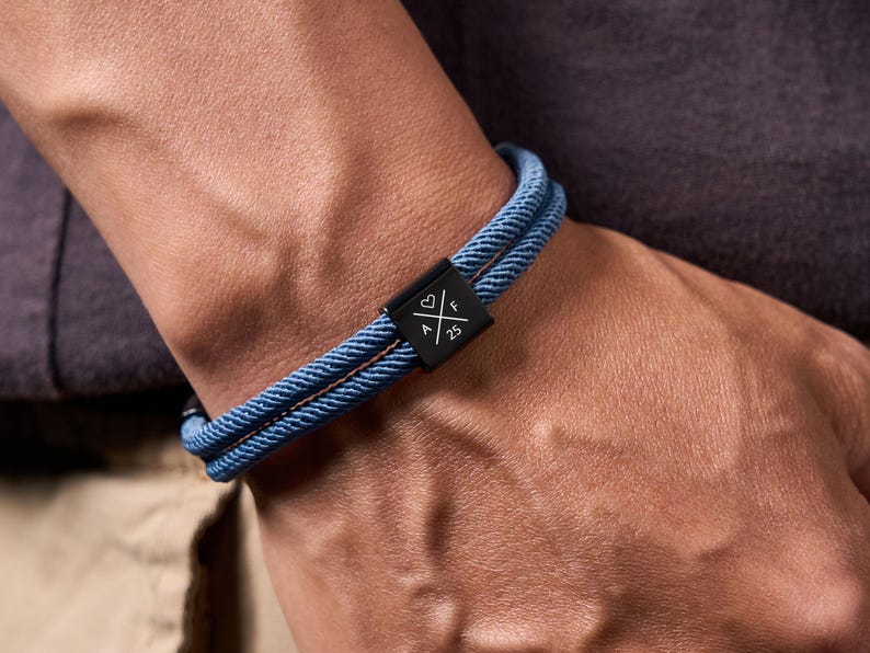 Personalized Adjustable Sliding Knot Bracelet for Dad, Individual Engraving Bracelet, Couple Bracelet, Personalized, Initials, Father's Day - Image 4